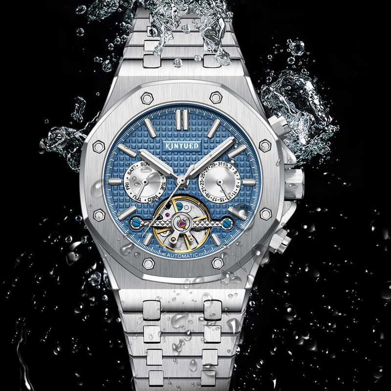 KINYUED Merk Mode Blauw Mechan - Tourbillon Movement Watch recensie en prijs