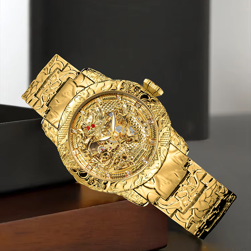 Een geel herenhorloge in zakel - Tourbillon Movement Watch recensie en prijs